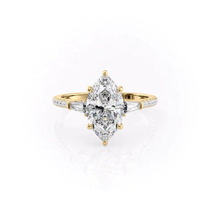 The Pave Liv Set With A 3 Carat Marquise Lab Diamond