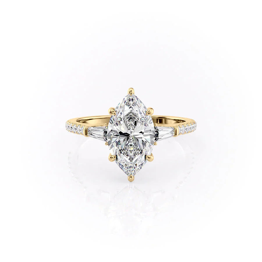 The Pave Liv Set With A 1.5 Carat Marquise Moissanite