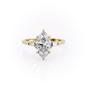 The Pave Liv Set With A 3.5 Carat Marquise Moissanite