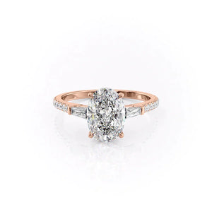 The Pave Liv Set With A Oval Moissanite