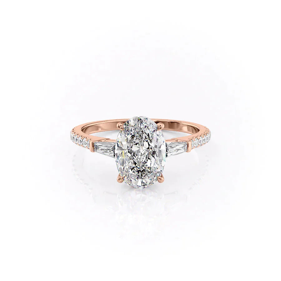 The Pave Liv Set With A 4.5 Carat Oval Moissanite