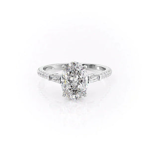 The Pave Liv Set With A 3 Carat Oval Lab Diamond
