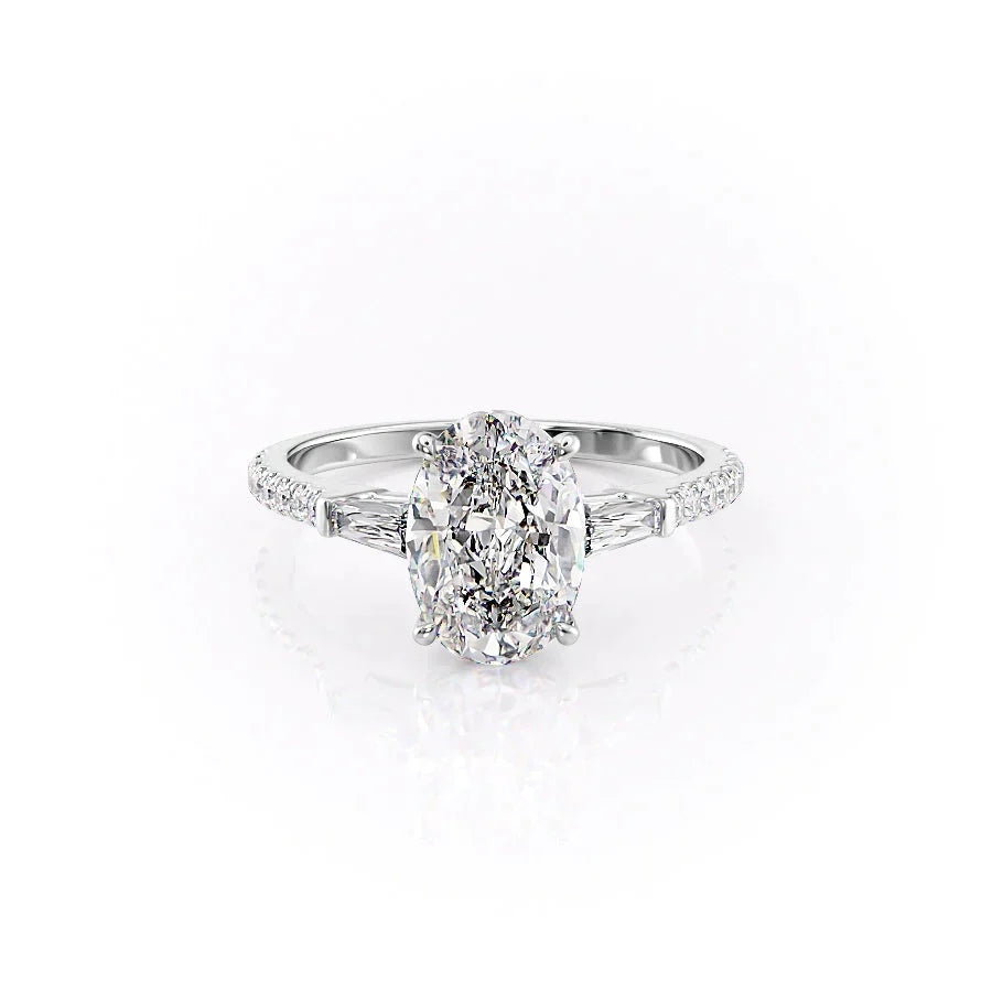 The Pave Liv Set With A Oval Moissanite