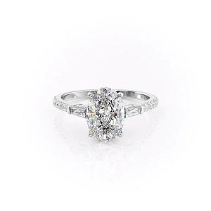 The Pave Liv Set With A Oval Moissanite