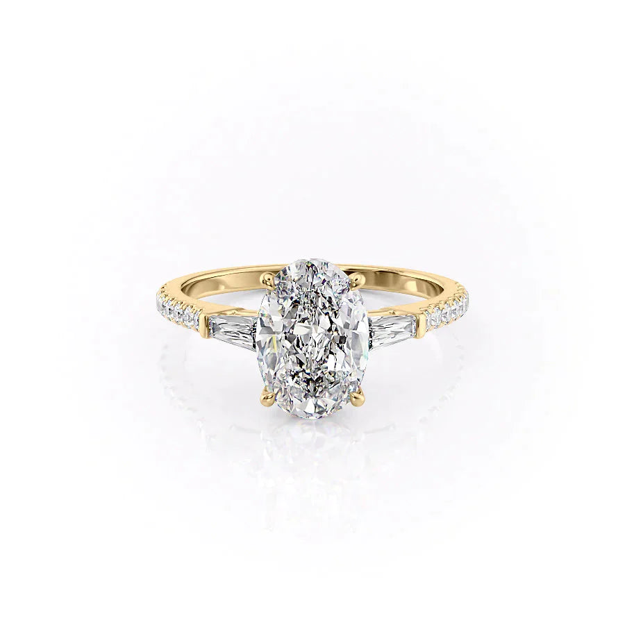The Pave Liv Set With A 4.5 Carat Oval Moissanite