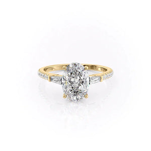 The Pave Liv Set With A 1.5 Carat Oval Moissanite