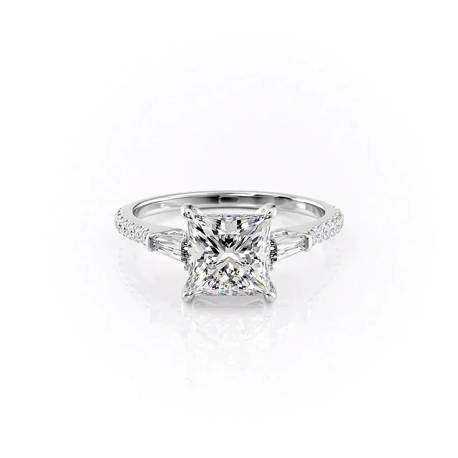 The Pave Liv Set With A 2.5 Carat Princess Lab Diamond