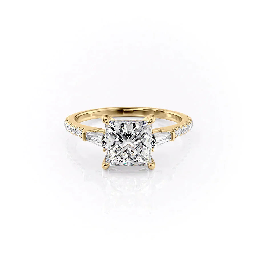 The Pave Liv Set With A 2.5 Carat Princess Moissanite