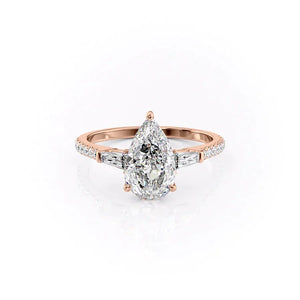 The Pave Liv Set With A Pear Moissanite