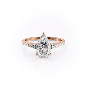The Pave Liv Set With A 3.5 Carat Pear Moissanite