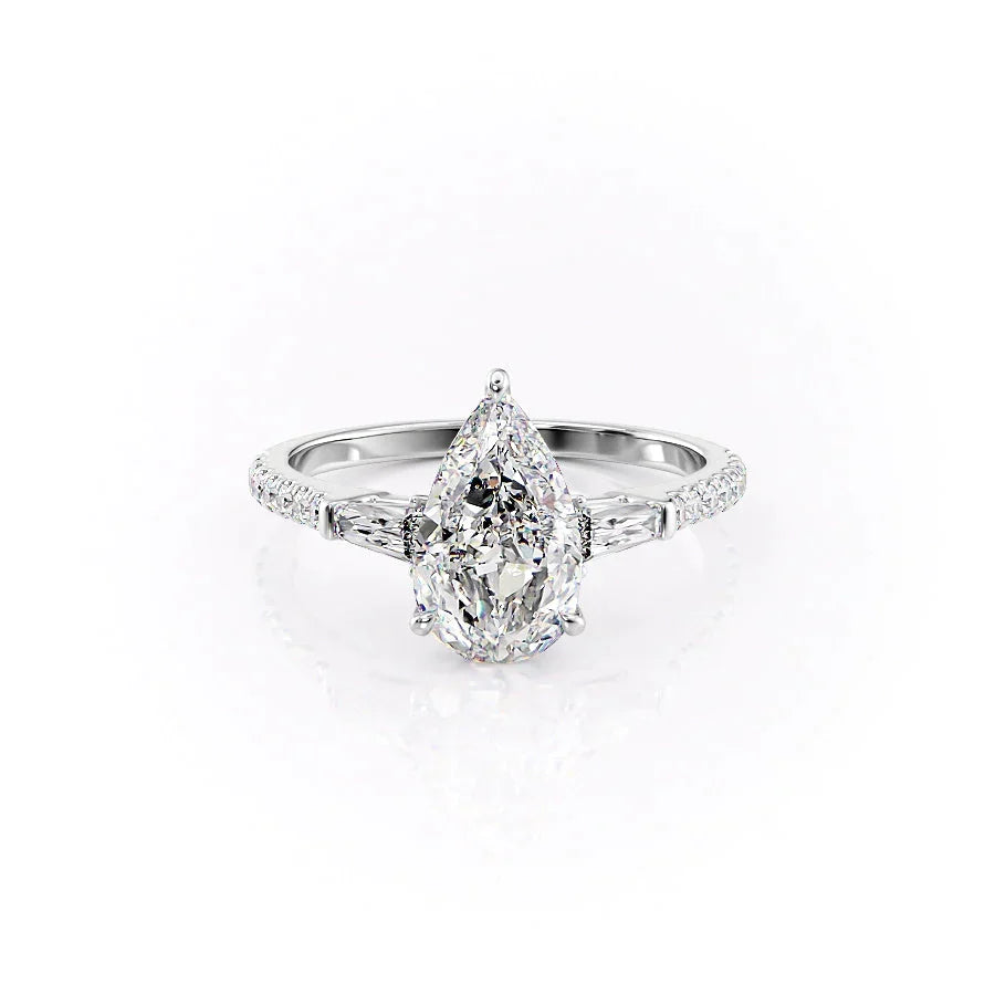 The Pave Liv Set With A Pear Moissanite