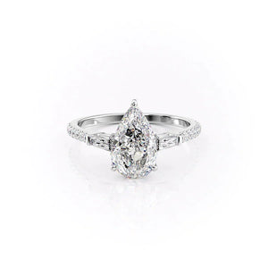 The Pave Liv Set With A Pear Moissanite