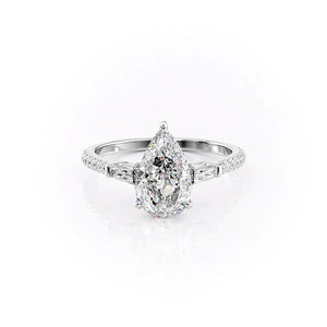 The Pave Liv Set With A 3 Carat Pear Lab Diamond