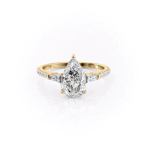 The Pave Liv Set With A 1.5 Carat Pear Lab Diamond