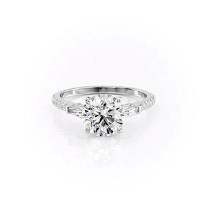 The Pave Liv Set With A 4.5 Carat Round Moissanite