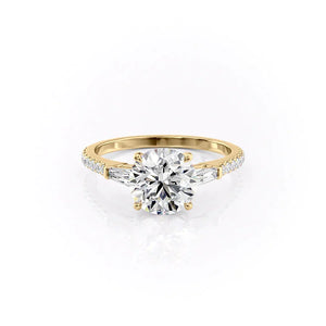 The Pave Liv Set With A Round Moissanite