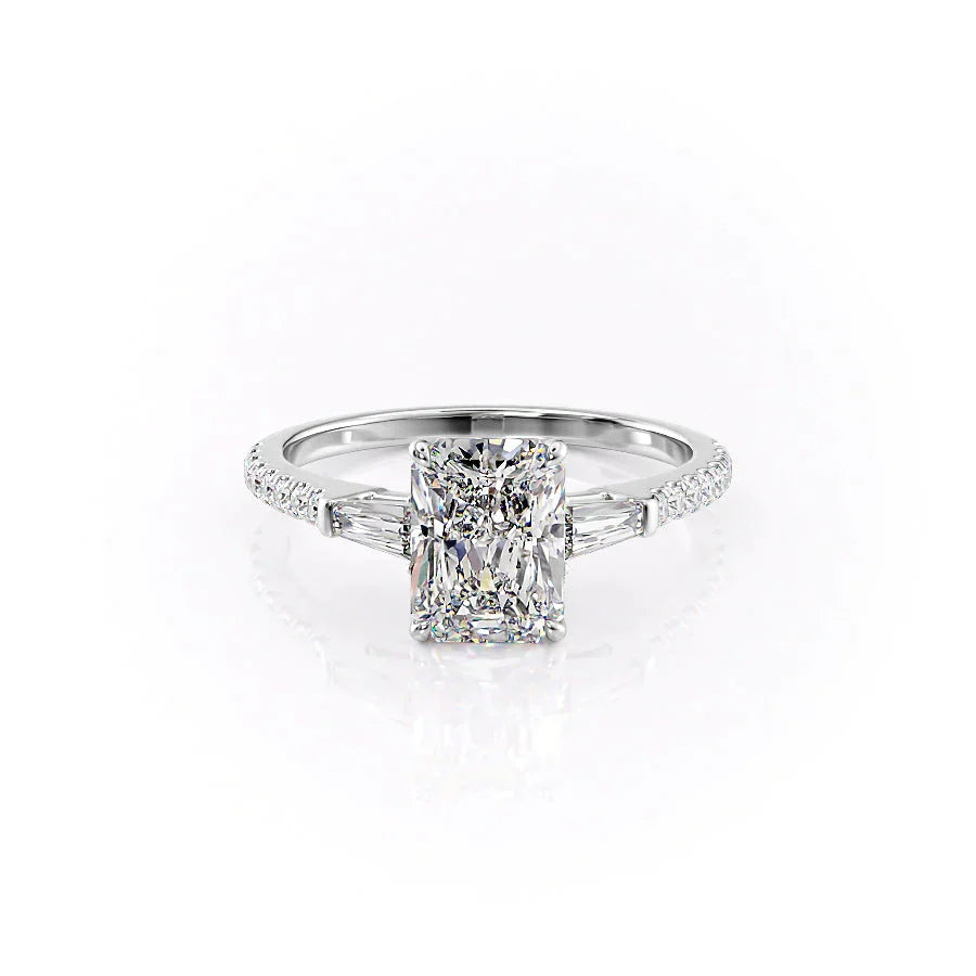 The Pave Liv Set With A 1.5 Carat Radiant Moissanite
