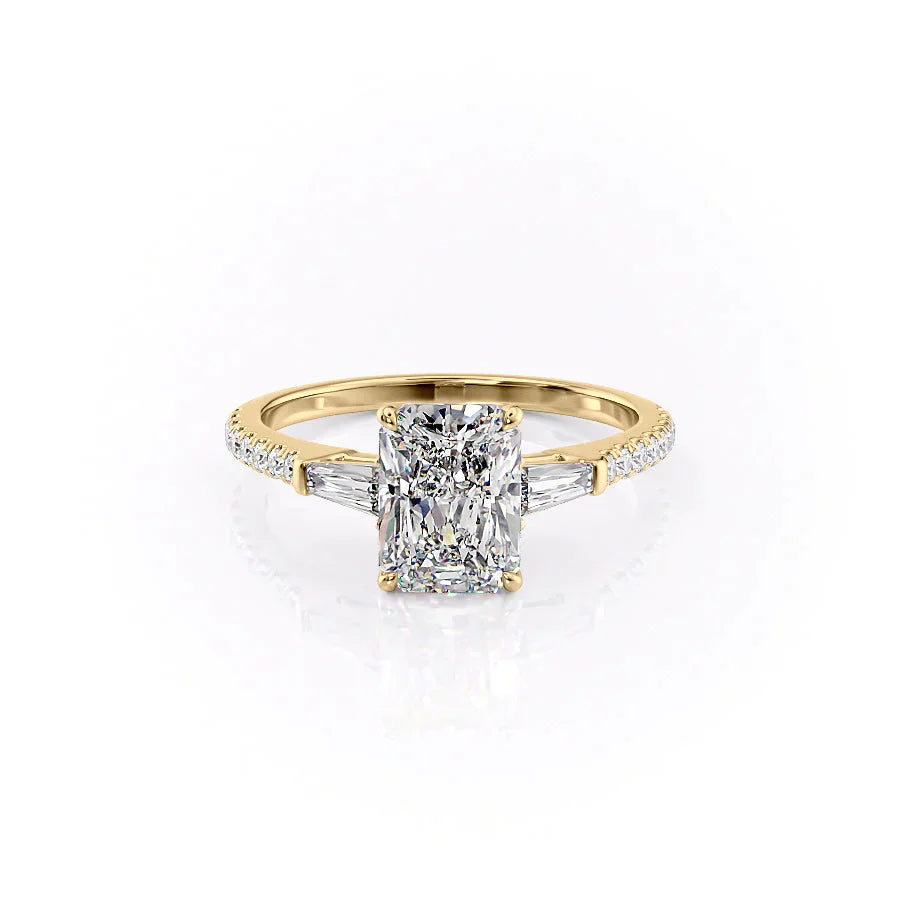 The Pave Liv Set With A 2.5 Carat Radiant Moissanite