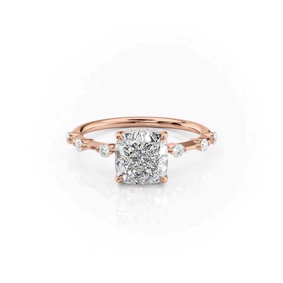 The Hidden Halo Penelope Set With A 1.5 Carat Cushion Lab Diamond