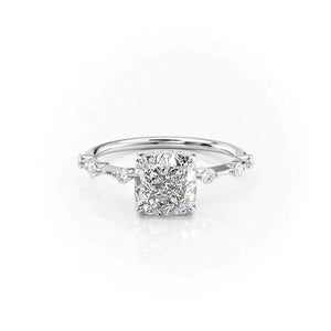 The Hidden Halo Penelope Set With A 3.5 Carat Cushion Moissanite