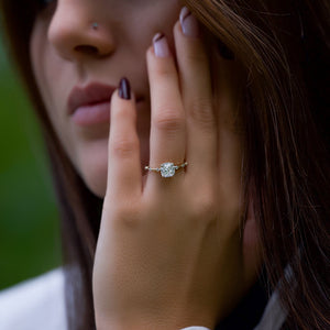 The Penelope Set With A 2.5 Carat Cushion Moissanite