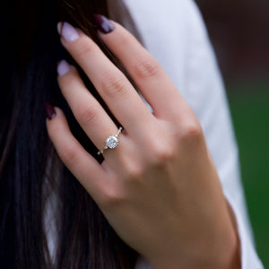 The Penelope Set With A 2.5 Carat Cushion Moissanite