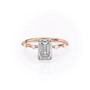 The Hidden Halo Penelope Set With A 1.5 Carat Emerald Moissanite