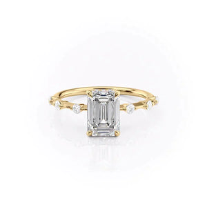 The Hidden Halo Penelope Set With A 1.5 Carat Emerald Moissanite