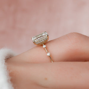 The Penelope Set With A 2.5 Carat Emerald Moissanite