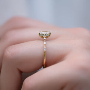 The Hidden Halo Penelope Set With A 3 Carat Emerald Lab Diamond