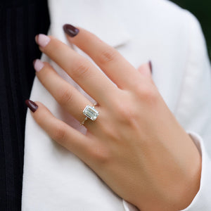 The Penelope Set With A 2.5 Carat Emerald Moissanite