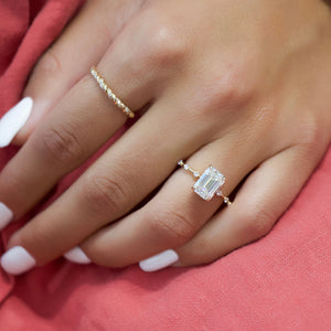The Penelope Set With A 2.5 Carat Emerald Moissanite