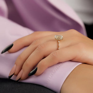 The Hidden Halo Penelope Set With A 3 Carat Emerald Lab Diamond