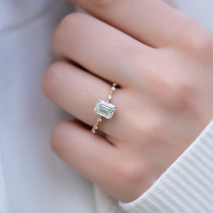 The Hidden Halo Penelope Set With A 3 Carat Emerald Lab Diamond