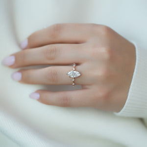 The Hidden Halo Penelope Set With A 2 Carat Marquise Lab Diamond