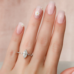 The Hidden Halo Penelope Set With A 1 Carat Marquise Lab Diamond