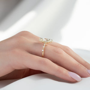 The Hidden Halo Penelope Set With A 2 Carat Marquise Lab Diamond
