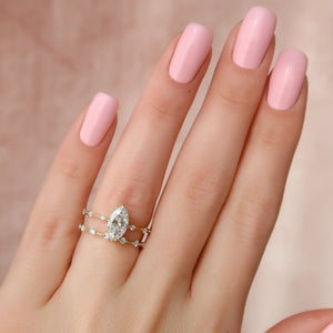 The Hidden Halo Penelope Set With A 2 Carat Marquise Lab Diamond