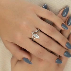 The Hidden Halo Penelope Set With A 2 Carat Marquise Lab Diamond
