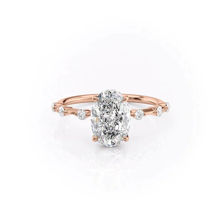 The Hidden Halo Penelope Set With A 3 Carat Oval Lab Diamond