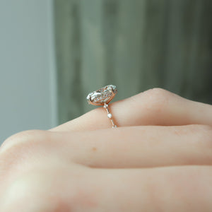 The Hidden Halo Penelope Set With A 2 Carat Oval Lab Diamond