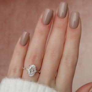 The Hidden Halo Penelope Set With A 2 Carat Oval Lab Diamond