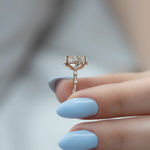 The Hidden Halo Penelope Set With A 2 Carat Oval Lab Diamond