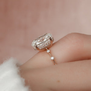 The Hidden Halo Penelope Set With A 2 Carat Oval Lab Diamond