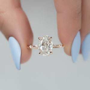 The Hidden Halo Penelope Set With A 2 Carat Oval Lab Diamond