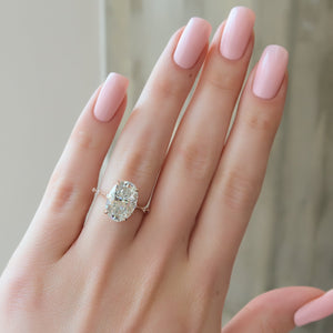 The Hidden Halo Penelope Set With A 2 Carat Oval Lab Diamond