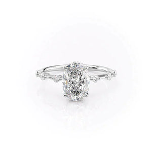The Hidden Halo Penelope Set With A 2.5 Carat Oval Lab Diamond