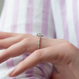 The Hidden Halo Penelope Set With A 2 Carat Oval Lab Diamond