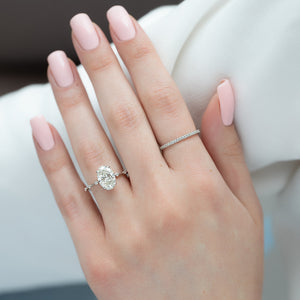 The Hidden Halo Penelope Set With A 2 Carat Oval Lab Diamond