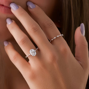 The Hidden Halo Penelope Set With A 2 Carat Oval Lab Diamond
